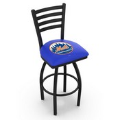 L014 New York Mets Swivel Stool with Black Wrinkle Finish by HBS, AGS-L01425MLBNYM