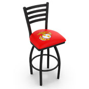 L014 Marine Corps (Red/Yellow) Swivel Stool with Black Wrinkle Finish by Holland Bar Stool Company, AGS-L01425MarineRY