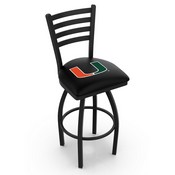L014 - Black Wrinkle Miami (FL) Swivel Stool with Ladder Style Back by the Holland Bar Stool Co., AGS-L01425Mia-FL