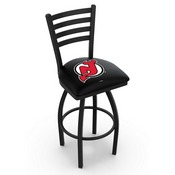 L014 New Jersey Devils Swivel Stool with Black Wrinkle Finish, L014NJDevl