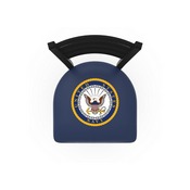 L014 - Black Wrinkle U.S. Navy Swivel Bar Stool with Ladder Style Back by Holland Bar Stool Co., L014Navy