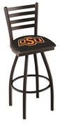 L014 Oklahoma State Swivel Stool with Black Wrinkle Finish, L014OKStUn