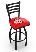 L014 Ohio State Swivel Stool with Black Wrinkle Finish, L014OhioSt