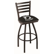 L014 - Black Wrinkle POW/MIA Swivel Bar Stool with Ladder Style Back by Holland Bar Stool Co., L014POWMIA