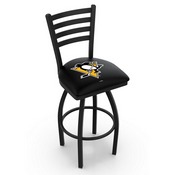 L014 Pittsburgh Penguins Swivel Stool with Black Wrinkle Finish, L014PitPen