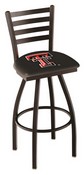 L014 Texas Tech Swivel Stool with Black Wrinkle Finish, L014TXTech