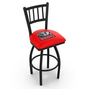 L018 - Black Wrinkle Alabama Swivel Bar Stool with Jailhouse Style Back by Holland Bar Stool Co., L018AL-Ele