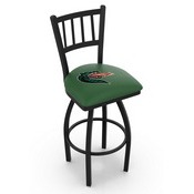 L018 - Black Wrinkle UAB Swivel Bar Stool with Jailhouse Style Back by Holland Bar Stool Co., L018AlaBir