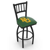 L018 - Black Wrinkle Baylor Swivel Bar Stool with Jailhouse Style Back by Holland Bar Stool Co., L018Baylor