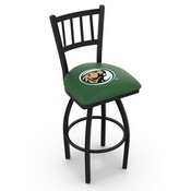 L018 - Black Wrinkle Bemidji State Swivel Bar Stool with Jailhouse Style Back by Holland Bar Stool Co., L018BmijSt