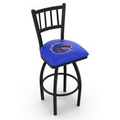 L018 - Black Wrinkle Boise State Swivel Bar Stool with Jailhouse Style Back by Holland Bar Stool Co., L018BoiseS