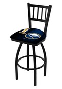 L018 Buffalo Sabres Swivel Stool with Black Wrinkle Finish, L018-03BufSab