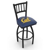 L018 - Black Wrinkle Cal Swivel Bar Stool with Jailhouse Style Back by Holland Bar Stool Co., L018Cal-Un
