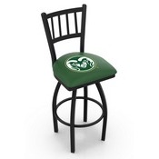 L018 - Black Wrinkle Colorado State Swivel Bar Stool with Jailhouse Style Back by Holland Bar Stool Co., L018ColoSt