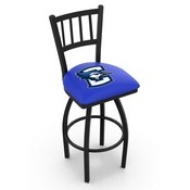 L018 - Black Wrinkle Creighton Swivel Bar Stool with Jailhouse Style Back by Holland Bar Stool Co., L018Crghtn
