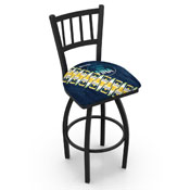 L018 Corona (LimePtrn) Swivel Stool with Black Wrinkle Finish by Holland Bar Stool Co.
