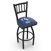L018 - Black Wrinkle Eastern Illinois Swivel Bar Stool with Jailhouse Style Back by Holland Bar Stool Co., L018EastIL