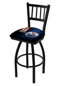 L018 Edmonton Oilers Swivel Stool with Black Wrinkle Finish, L018-03EdmOil