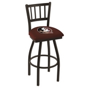 L018 - Black Wrinkle Florida State (Head) Swivel Bar Stool with Jailhouse Style Back by Holland Bar Stool Co., L018FSU-HD