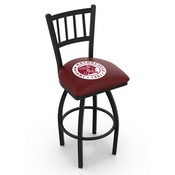 L018 - Black Wrinkle Indian Motorcycle Swivel Bar Stool with Jailhouse Style Back by Holland Bar Stool Co., L018Indn-HD