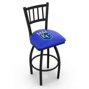L018 Kansas City Royals Swivel Stool with Black Wrinkle Finish by HBS, AGS-L01825MLBKan