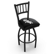 L018 Chicago White Sox Swivel Stool with Black Wrinkle Finish by HBS, AGS-L01825MLBWSx