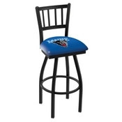 L018 - Black Wrinkle Maine Swivel Bar Stool with Jailhouse Style Back by Holland Bar Stool Co., L018MaineU
