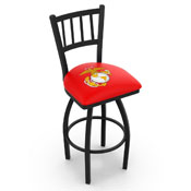 L018 Marine Corps (Red/Yellow) Swivel Stool with Black Wrinkle Finish by Holland Bar Stool Company, AGS-L01825MarineRY