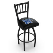L018 - Black Wrinkle Memphis Swivel Bar Stool with Jailhouse Style Back by Holland Bar Stool Co., L018Memphs
