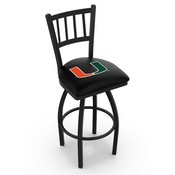 L018 - Black Wrinkle Miami (FL) Swivel Stool with Jailhouse Style Back by the Holland Bar Stool Co., AGS-L01825Mia-FL
