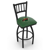 L018 - Black Wrinkle Minnesota Wild Swivel Bar Stool with Jailhouse Style Back by Holland Bar Stool Co., L018MinWld