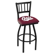 L018 - Black Wrinkle Montana Swivel Bar Stool with Jailhouse Style Back by Holland Bar Stool Co., L018MontUn