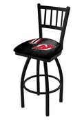 L018 New Jersey Devils Swivel Stool with Black Wrinkle Finish, L018-03NJDevl