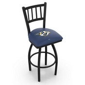 L018 - Black Wrinkle Nashville Predators Swivel Bar Stool with Jailhouse Style Back by Holland Bar Stool Co., L018NshPre