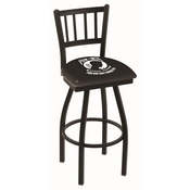 L018 - Black Wrinkle POW/MIA Swivel Bar Stool with Jailhouse Style Back by Holland Bar Stool Co., L018POWMIA