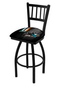 L018 San Jose Sharks Swivel Stool with Black Wrinkle Finish