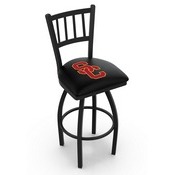 L018 - Black Wrinkle USC Trojans Swivel Bar Stool with Jailhouse Style Back by Holland Bar Stool Co., L018SouCal