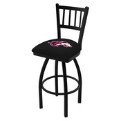 L018 - Black Wrinkle Southern Illinois Swivel Bar Stool with Jailhouse Style Back by Holland Bar Stool Co., L018SouIll