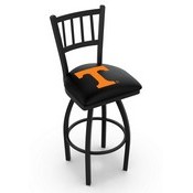 L018 - Black Wrinkle Tennessee Swivel Bar Stool with Jailhouse Style Back by Holland Bar Stool Co., L018Tennes