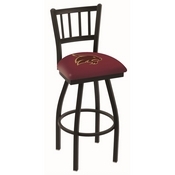 L018 - Black Wrinkle Texas State Swivel Bar Stool with Jailhouse Style Back by Holland Bar Stool Co., L018TexsSt