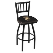 L018 - Black Wrinkle US Military Academy (ARMY) Swivel Bar Stool with Jailhouse Style Back by Holland Bar Stool Co., L018USMilA