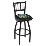 L018 - Black Wrinkle Ohio University Swivel Bar Stool with Jailhouse Style Back by Holland Bar Stool Co., L018UnivOH