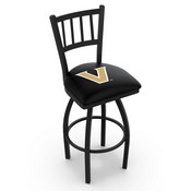 L018 - Black Wrinkle Vanderbilt Swivel Bar Stool with Jailhouse Style Back by Holland Bar Stool Co., L018Vander