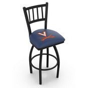 L018 - Black Wrinkle Virginia Swivel Bar Stool with Jailhouse Style Back by Holland Bar Stool Co., L018Vrgnia