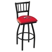 L018 - Black Wrinkle Western Kentucky Swivel Bar Stool with Jailhouse Style Back by Holland Bar Stool Co., L018WestKy