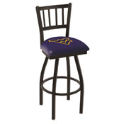 L018 - Black Wrinkle West Virginia Swivel Bar Stool with Jailhouse Style Back by Holland Bar Stool Co., L018WestVA