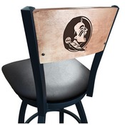 L038 -Black Wrinkle Florida State (Head) Swivel Bar Stool with Laser Engraved Back by Holland Bar Stool Co., L038BWMedMplAFSU-HD