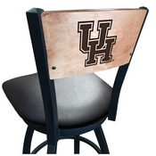 L038 -Black Wrinkle Houston Swivel Bar Stool with Laser Engraved Back by Holland Bar Stool Co., L038BWMedMplAHouston