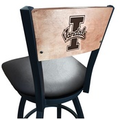 L038 -Black Wrinkle Idaho Swivel Bar Stool with Laser Engraved Back by Holland Bar Stool Co., L038BWMedMplAIdahoU