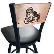 L038 -Black Wrinkle James Madison Swivel Bar Stool with Laser Engraved Back by Holland Bar Stool Co., L038BWMedMplAJmsMad